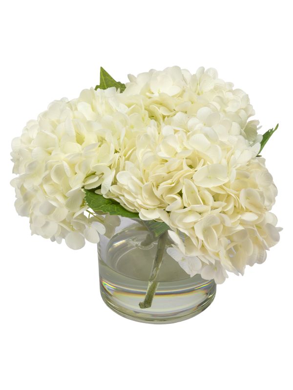Декоративные гортензии в стеклянной вазе, 23 см. Bloomr 